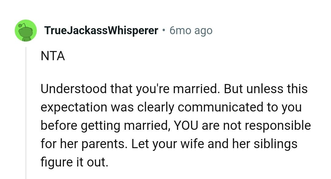 Let OP's wife and siblings figure it out