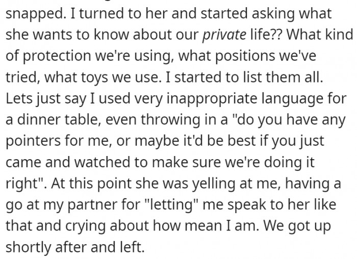 She didn't hold back at all