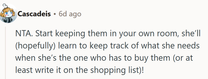 Hide the pads, hand her the list — a gentle life lesson wrapped in cardboard and plastic.