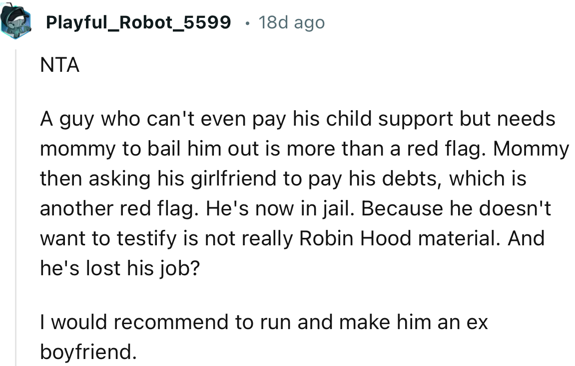 “I would recommend to run and make him an ex-boyfriend.”