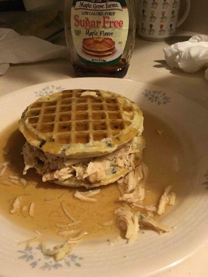 "Costco Canned Chicken And Waffle Sandwich"