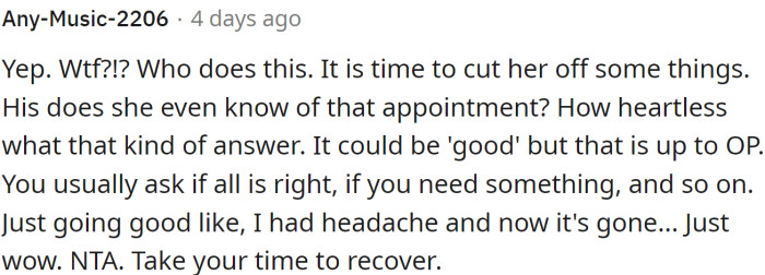 OP needs time to recover