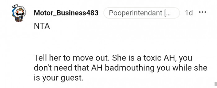 The OP's Sister Should Move Out