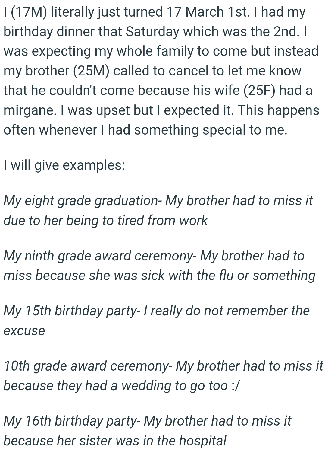 This Happens Often Whenever OP Has Something Special to Celebrate