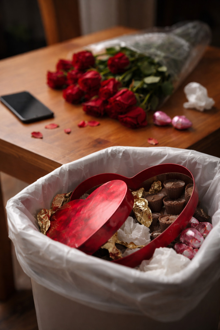 When the OP mentioned the chocolate he’d bought while his dad was in the ICU, she responded by sending a photo of it in the trash.