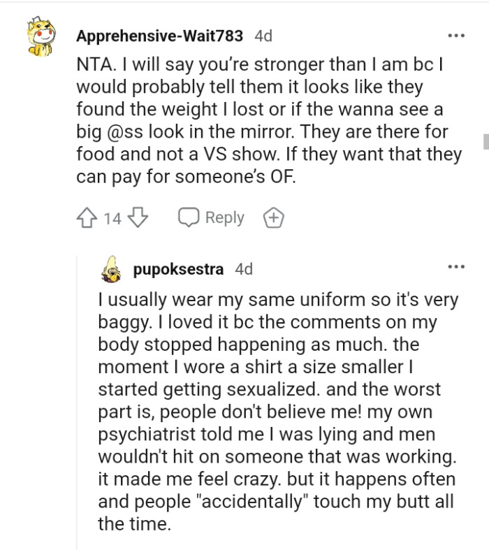 They are there for the food, not for a show