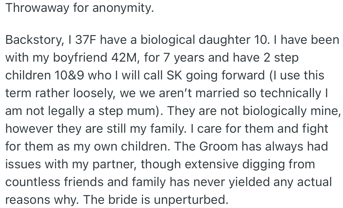 OP Has a Daughter Before Meeting Her Boyfriend Who Has Two Children (SK) and They Have Been Together for 7 Years.