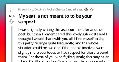 Plane Passenger's Perfect Solution To People Who Pull On Your Seat When Getting Up Has Got People On The Internet Buzzing