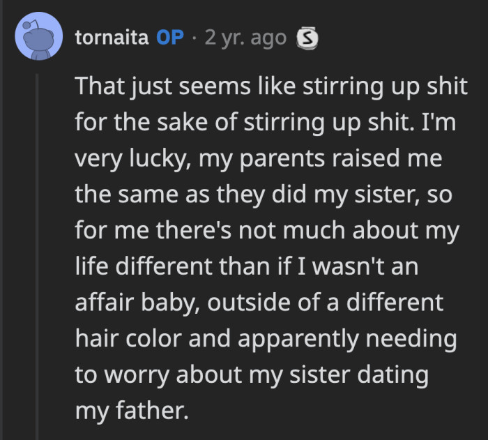 OP's dad has been incredible to her, and this is a lot to suddenly spring on him