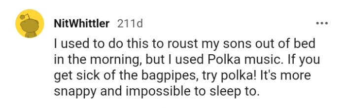 This Redditor Advises the OP to Try Polka Music If the Bagpipes Are Not Working