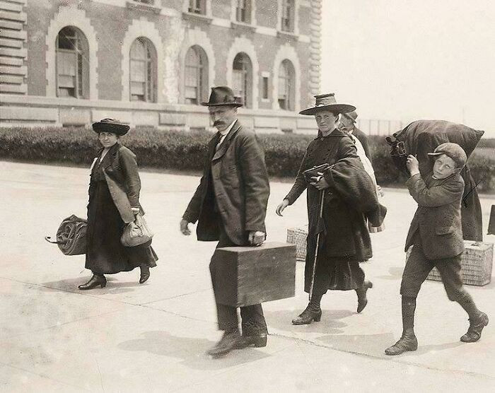 "A Family Arrives At Ellis Island To Start A New Life In America, 1910"
