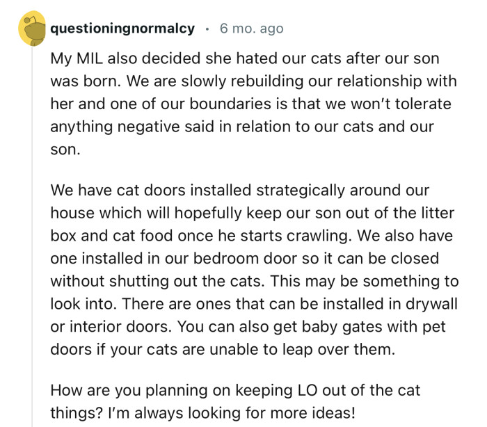 OP and Her Fiancé Can Consider Installing Cat Doors Strategically Around Their House
