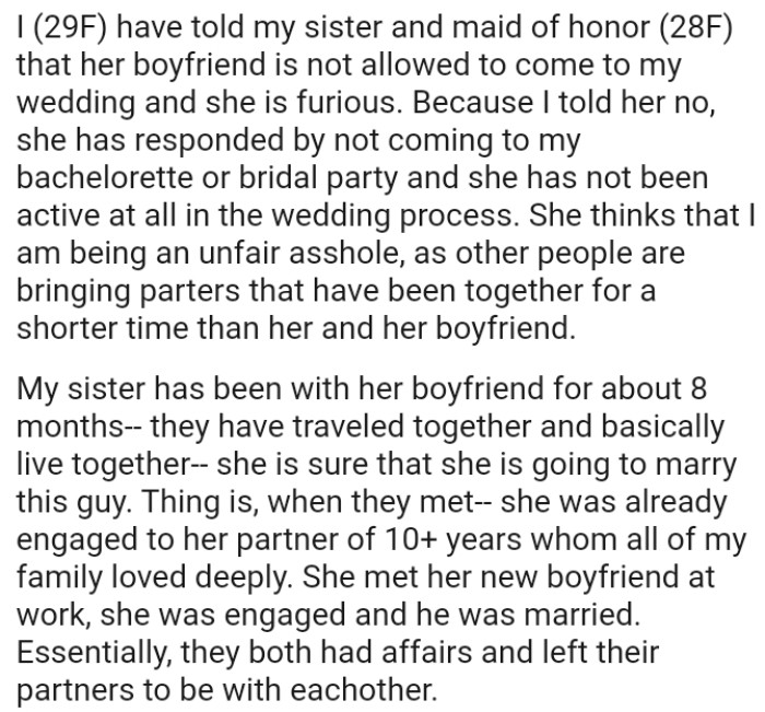 OP's sister has been with her boyfriend for about 8 months, and they have traveled together