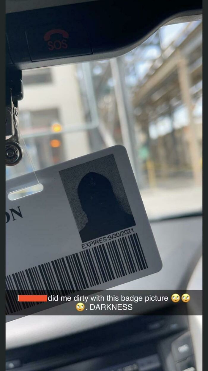 20. “My friend's work ID photo.”