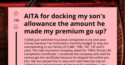 Dad Cuts Teen’s Allowance After He Refuses to Finish Online Drivers Ed, Raising Family’s Insurance Bill