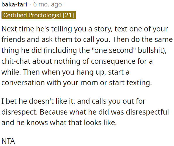 OP is not in the wrong.