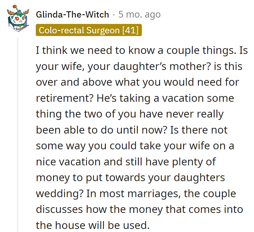 Dollars and vacations—a marital tango! Time for a money waltz with the wife and daughter in the lead.