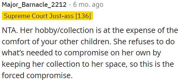 Her unwillingness to compromise resulted in a forced compromise.