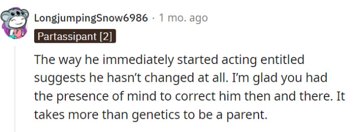 His sudden entitlement was a surprise (or not really).