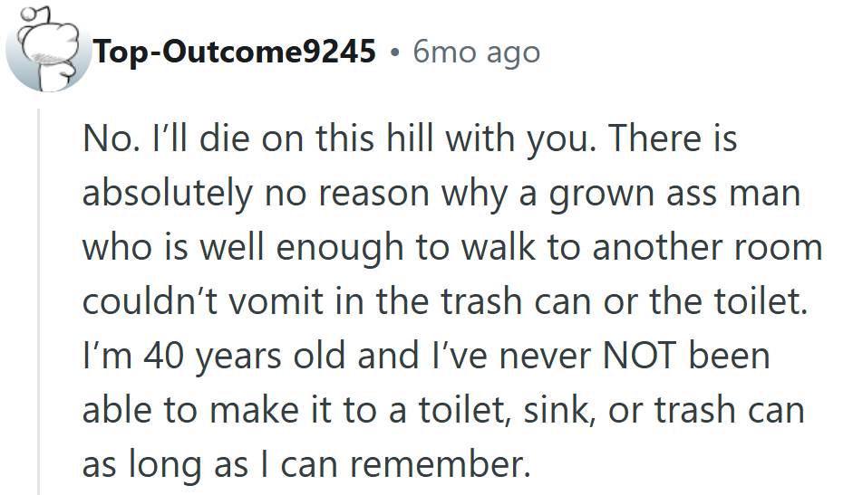 A hill worth dying on—preferably near a toilet, since that’s apparently too far for some.