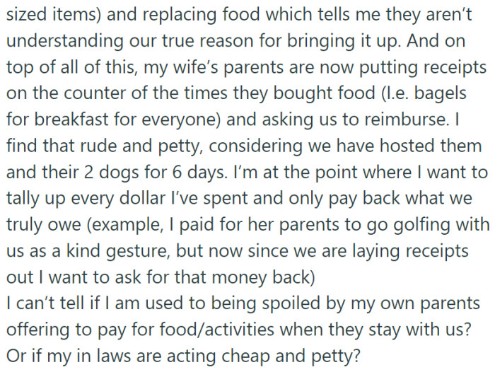 OP's main concern was not the consumption of the food but the lack of courtesy in asking for permission, as they were guests in his home.