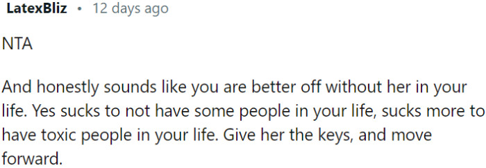 OP should cut ties with toxic individuals for a healthier future