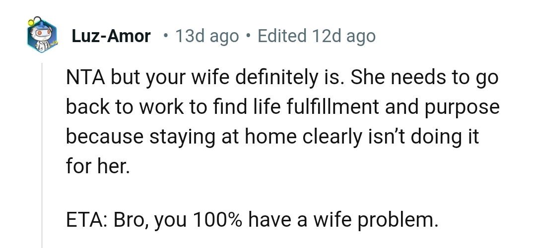 The OP has a wife problem