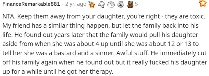 Cut off your family for your daughter's well-being