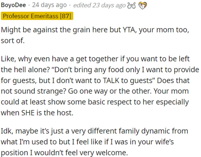 OP and his mom are in the wrong here.