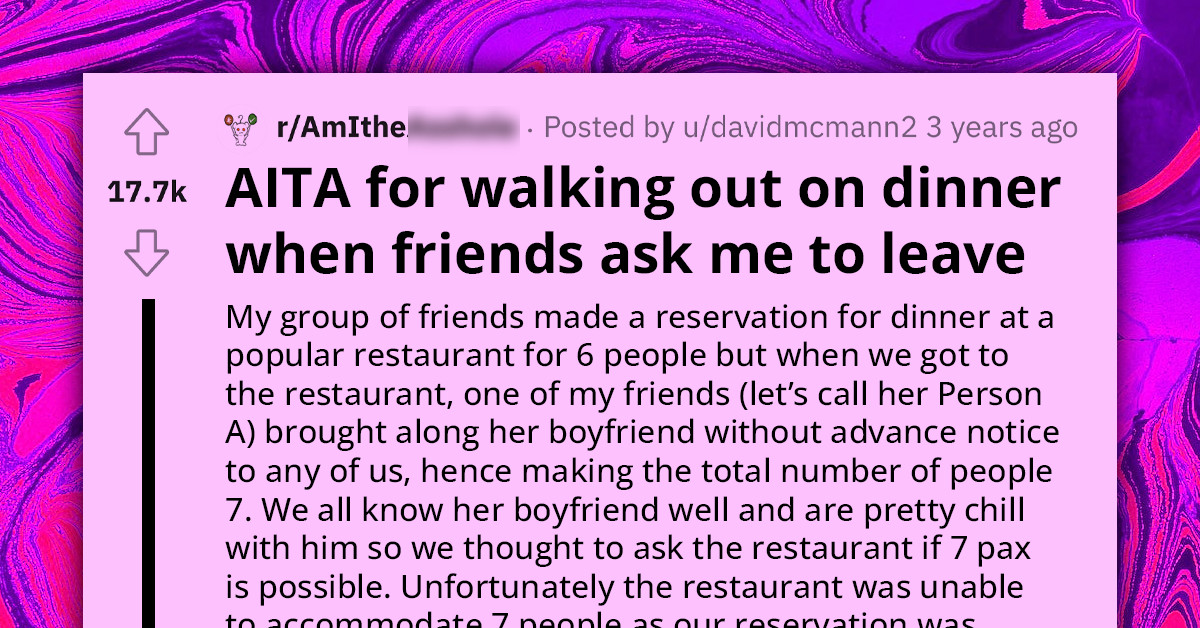 Redditor's Night Out With Friends Takes A Turn - Unexpected Guest Disrupts Seating Plans, Sending Him Home