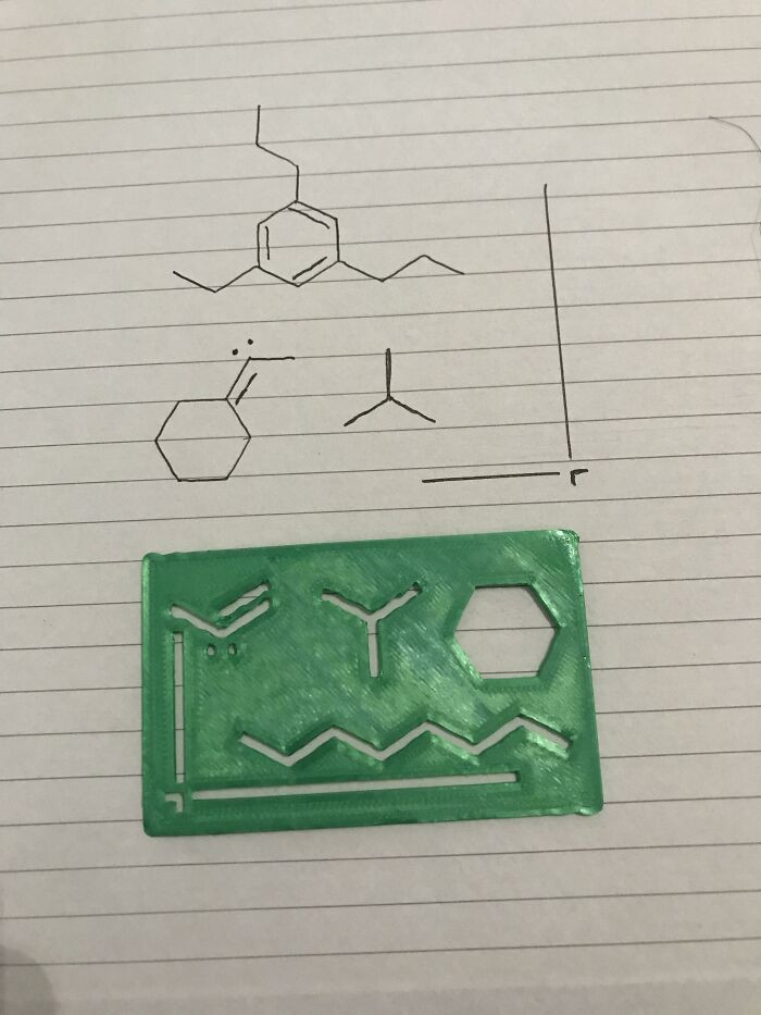 "Made A Credit-Card Sized Guide To Help Draw Organic Molecules!"