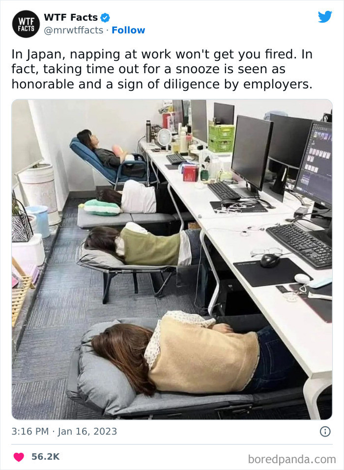 12. Napping at Work in Japan