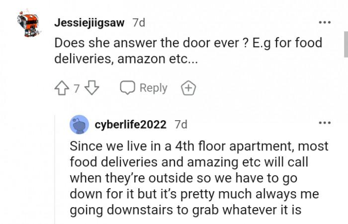 This Redditor wants to know if she ever answers the door