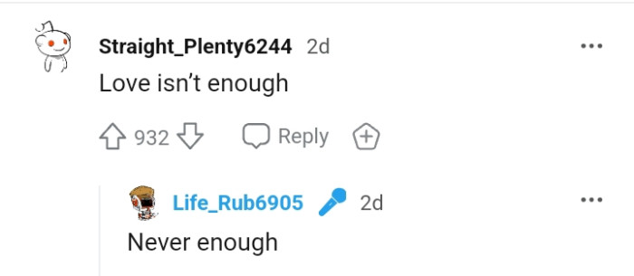 12. Love is never enough