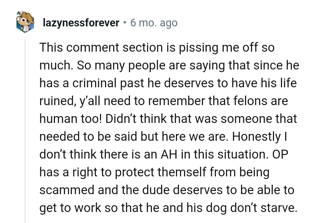 OP was protecting herself from being scammed