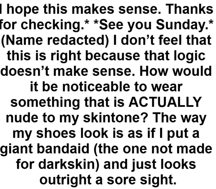 She could not shake the feeling that the rule meant to make her blend in was doing the opposite.