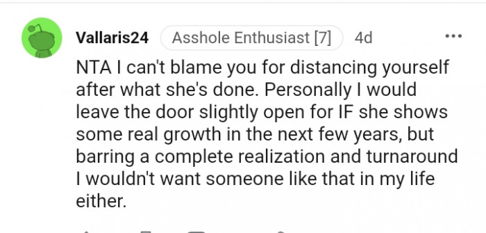 This Redditor wouldn't want someone like that in their lives