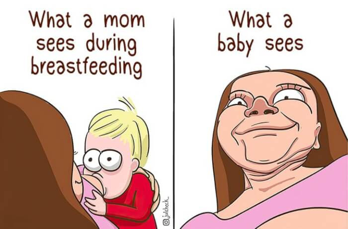 23. The other day I wondered how breastfeeding looks from the baby’s perspective.