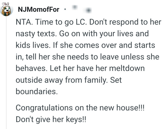 The OP should go on with her life