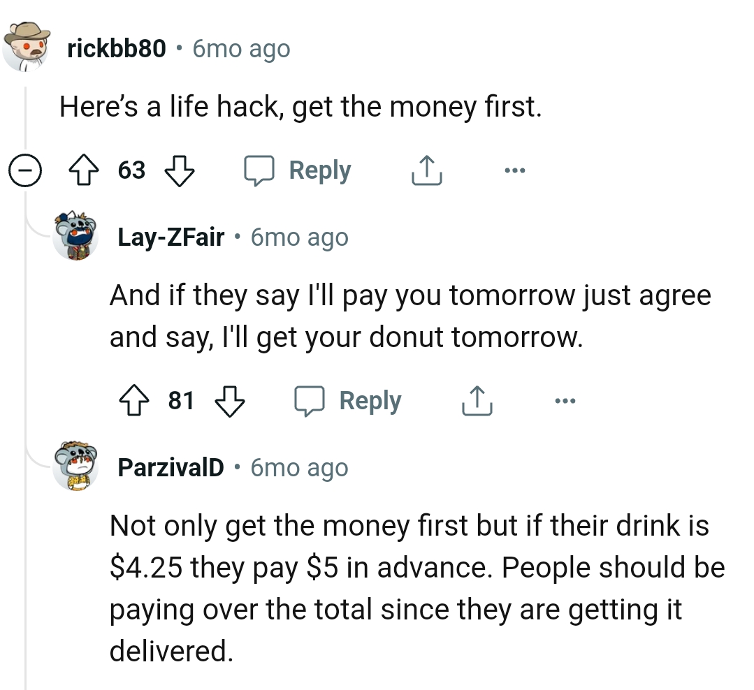 People should be paying since it's getting delivered