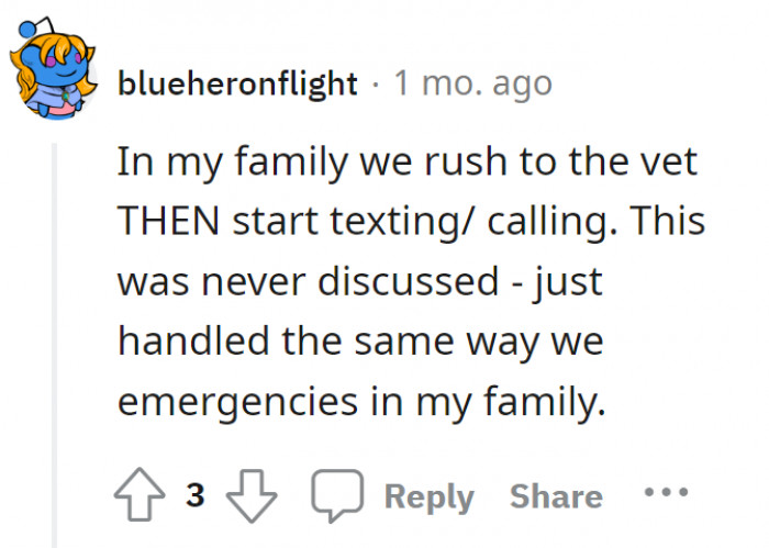 It's an emergency; isn't that reason enough?