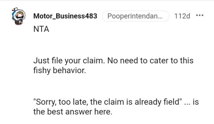 No need to cater to this fishy behavior