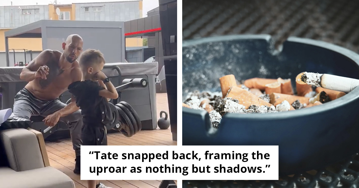 Andrew Tate Criticized for Smoking Around Young Son Despite His Defense