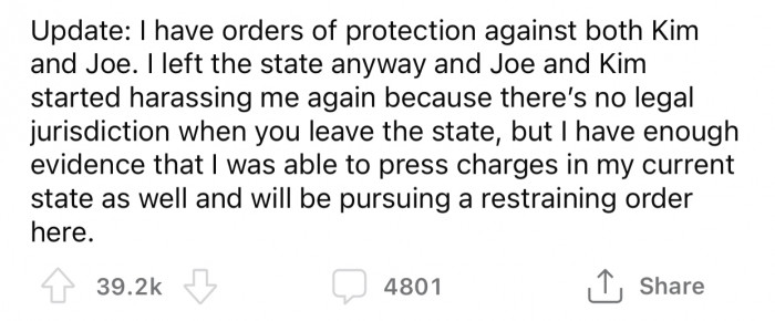 OP later added a second update to fill us in on the situation.