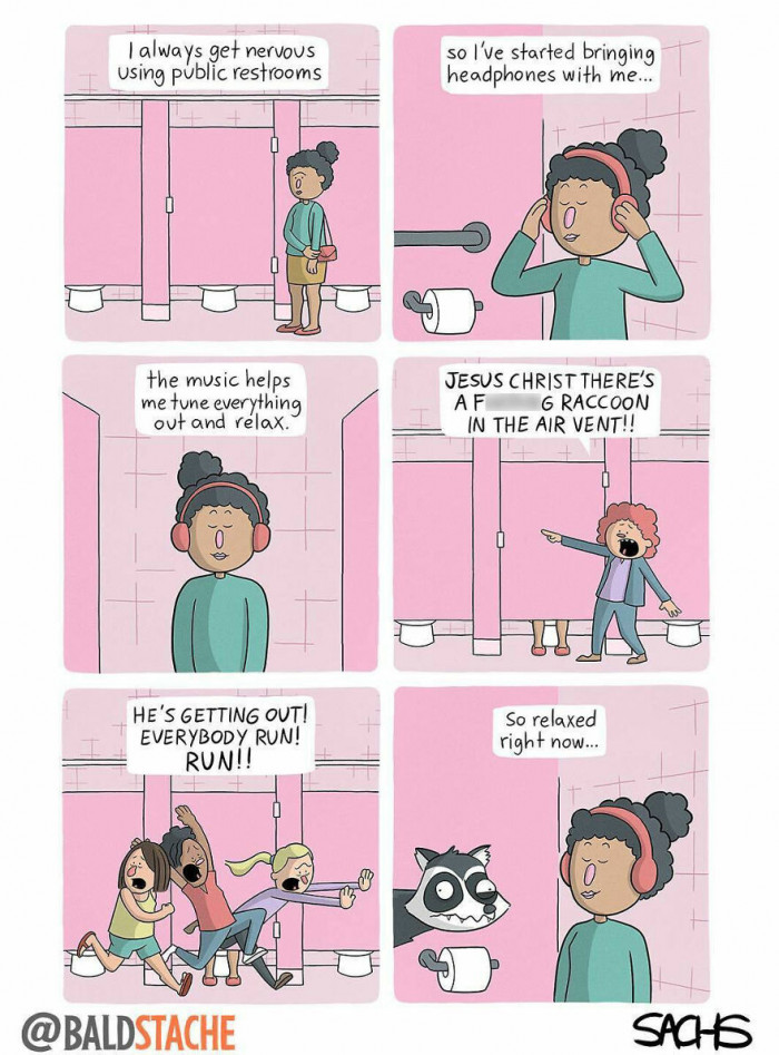 20. The raccoon looks all surprised by the scenario...