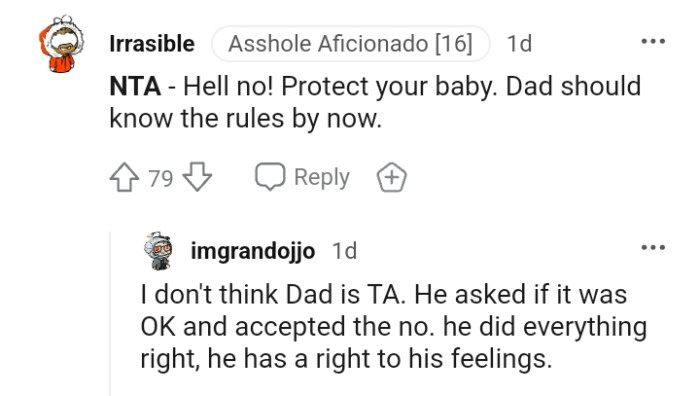 The OP is only trying to protect the baby
