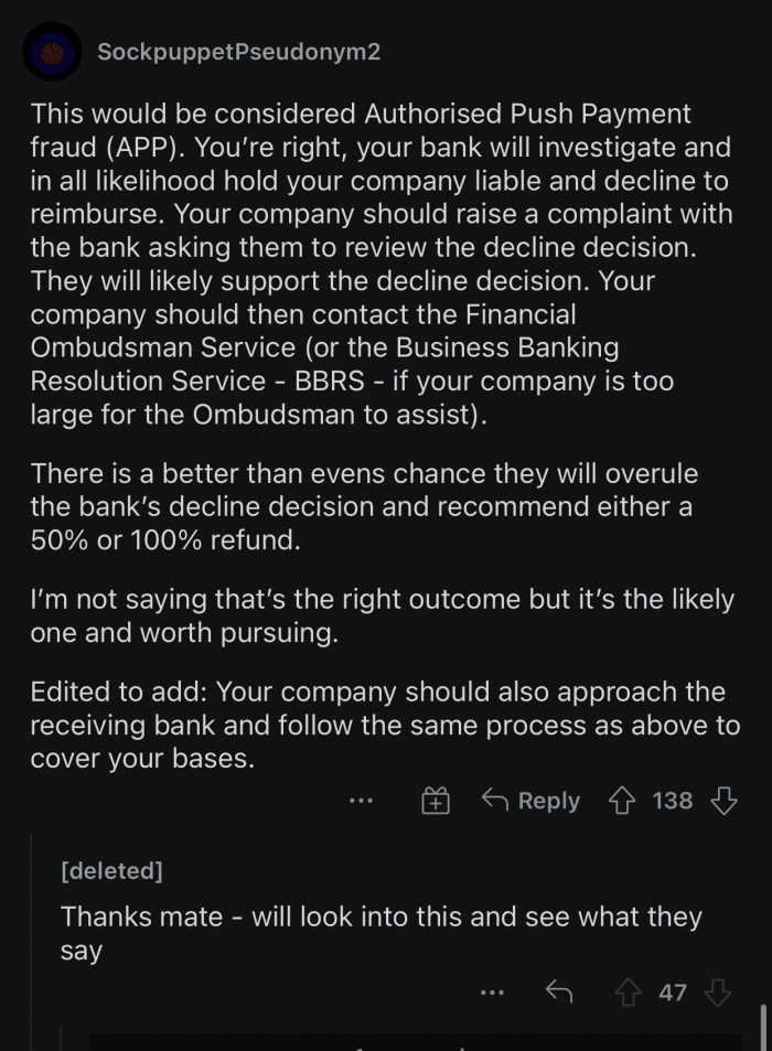 Authorised Push Payment fraud (APP)