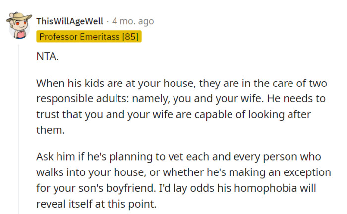 Why the double standard? It's like inspecting every guest's shoes before entering a bowling alley.