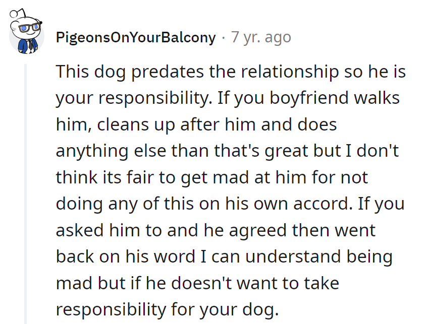 Seems like the dog's history doesn't come with a 'plus-one' clause!