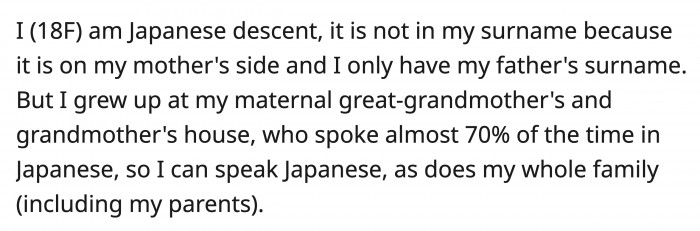 Is OP an a**hole for not informing her girlfriend she was fluent in Japanese? Read the full story below: